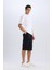 Slim Fit Dar Kesim Kargo Cepli Basic Düz Kapri Şort T4693AZ25SM 2
