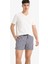 Çizgili File Astarlı Kısa Boy Deniz Şortu E0950AX25HS 4