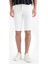 Slim Fit Dar Kesim Beyaz Jean Bermuda Şort 5