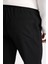 Basic Düz Beli Lastikli Bağcıklı Cepli Jogger Düz Paça Siyah Pantolon D8640AX24AU 6