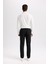 Basic Düz Beli Lastikli Bağcıklı Cepli Jogger Düz Paça Siyah Pantolon D8640AX24AU 7