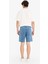 Regular Fit Beli Lastikli Rahat Kalıp Jean Bermuda Şort E4537AX25SM 6