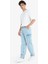 %100 Pamuk Relax Fit Rahat Kesim Düz Paça Kargo Cepli Jean Yıkamalı Pantolon F2381AX25SP 2