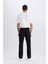 Diago Comfort Fit Rahat Kalıp Yüksek Bel Geniş Paça Siyah Jean Pantolon D9828AX25SP 6