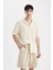 %100 Pamuk Relax Fit Cepli Basic Düz Bermuda Şort C7589AX24SM 2