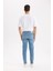 Slim Tapered Fit Dar Kalıp Normal Bel Daralan Paça Jean Pantolon D8745AX24AU 7