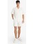 %100 Pamuk Yazlık Relax Fit Rahat Beyaz Jean Bermuda Şort Z4460AZ25SM 4