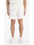 %100 Pamuk Yazlık Relax Fit Rahat Beyaz Jean Bermuda Şort Z4460AZ25SM 5