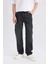 %100 Pamuk Relax Fit Rahat Kesim Geniş Paça Kargo Cepli Siyah Jean Pantolon E6694AX25SP 4
