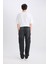 %100 Pamuk Relax Fit Rahat Kesim Geniş Paça Kargo Cepli Siyah Jean Pantolon E6694AX25SP 6