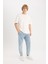 %100 Pamuk Relaxed Slouchy Fit Rahat Kesim Geniş Paça Jean Yıkamalı Pantolon E4733AX25SP 1