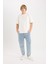 %100 Pamuk Relaxed Slouchy Fit Rahat Kesim Geniş Paça Jean Yıkamalı Pantolon E4733AX25SP 3