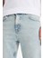 %100 Pamuk 90's Slim Fit Dar Kalıp Yüksek Bel Dar Paça Jean Yıkamalı Pantolon F3903AX25SM 5