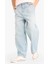 %100 Pamuk Skater Fit Geniş Kalıp Yüksek Bel Geniş Paça Jean Pantolon F3925AX25SM 6
