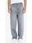 %100 Pamuk Skater Fit Geniş Kalıp Yüksek Bel Geniş Paça Jean Pantolon F3927AX25SM 4