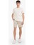 Regular Fit Dokulu Basic Düz Bermuda Şort E2606AX25SM 1