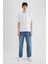 %100 Pamuk Baggy Fit Geniş Kalıp Normal Bel Geniş Paça Jean Pantolon B5783AX24SP 4