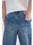 %100 Pamuk Baggy Fit Geniş Kalıp Normal Bel Geniş Paça Jean Pantolon B5783AX24SP 7