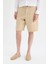 %100 Keten Regular Fit Yazlık Bermuda Şort 5