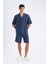 Relax Fit Yazlık Keten Karışımlı Şort D8835AX25SM 4