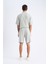 Relax Fit Yazlık Keten Karışımlı Şort D8835AX25SM 5
