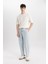%100 Pamuk Relaxed Slouchy Fit Rahat Kesim Havuç Kalıp Normal Bel Daralan Paça Jean Pantolon B8321AX24SM 1
