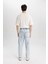 %100 Pamuk Relaxed Slouchy Fit Rahat Kesim Havuç Kalıp Normal Bel Daralan Paça Jean Pantolon B8321AX24SM 7