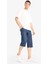 %100 Pamuk Hafif Kumaş Regular Fit Jean Uzun Bermuda Şort F4222AX25SM 3