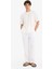 %100 Keten Relax Fit Üç Cepli Geniş Paça Pantolon F4601AX25HS 2
