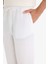 %100 Keten Relax Fit Üç Cepli Geniş Paça Pantolon F4601AX25HS 6