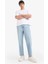 %100 Pamuk Relax Fit Geniş Paça Jean Kar Yıkamalı Pantolon E1376AX25SM 4