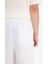 %100 Keten Relax Fit Üç Cepli Geniş Paça Pantolon F4601AX25HS 7