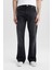 %100 Pamuk Flayer Fit Bol Kalıp Normal Bel Geniş Paça Siyah Jean Pantolon B8325AX24SM 5