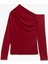 Slim Fit Drape Detaylı Uzun Kollu Asimetrik Tek Omuz Tişört 1