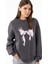 Uzun Kollu Bisiklet Yaka Şardonlu Fiyonk Baskılı Sweatshirt 1