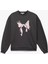 Uzun Kollu Bisiklet Yaka Şardonlu Fiyonk Baskılı Sweatshirt 3