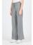 Gri Pamuklu Bel Lastikli Wide Leg/bol Paça Pantolon 4754A 3
