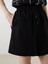 Lcwaıkıkı Classic Siyah Beli Lastikli Dokulu Kadın Şort 4