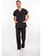 Siyah Renk Çamaşır Suyuna ve Hipoya Dayanıklı Cerrahi Üniforma Scrubs Unisex Model 6