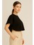 Store Yarasa Kol Crop Bluz – %100 Pamuk, Tok Kumaş 2