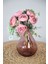 Yapay Çiçek Ara Dallı Yassı Şakayık Gül Buketi 30 cm Pastel Pembe 1