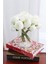 Yapay Çiçek 6lı Ipek Peony Şakayık Gül Demeti 25 cm Beyaz 1