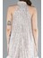 Halter Yaka Eteği Otrişli Kısa Pul Payet Abiye ABK2348 5