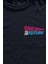 Unisex Lacivert T-Shirt Back To The Future Geleceğe Dönüş Uçan Kaykay Minimal Ön Baskılı Tişört 2