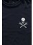 Unisex Lacivert T-Shirt Skeleton Heavy Metal Skull Iskelet Rock Minimal Ön Baskılı Tişört 2