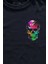 Lacivert Tişört Rengarenk Kafatası Skull Head Gökkuşağı Renkleri Baskılı Unisex T-Shirt 2
