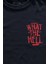 Unisex Lacivert T-Shirt What The Hell Yazı Minimal Baskılı Tişört 2