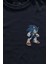Unisex Lacivert T-Shirt Sonic The Hedgehog Boom Cartoon Sonic Minimal Ön Baskılı Tişört 2