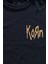 Unisex Lacivert T-Shirt Korn Metal Rock Müzik Minimal Ön Baskılı Tişört 2