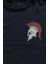 Lacivert Tişört Helmet Kask Spartan Samuray Savaşçı Kılıç Baskılı Unisex T-Shirt 2